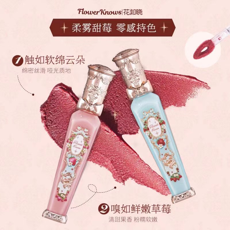 Son Kem Lì Lâu Trôi 3.5ml Vỏ In Họa Tiết Hoa Và Dâu Tây Xinh Xắn