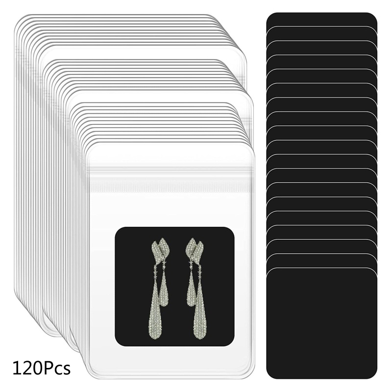 Set 120 Túi Nhựa Trong Suốt Đựng Trang Sức Chống Oxy Hóa Màu Đen