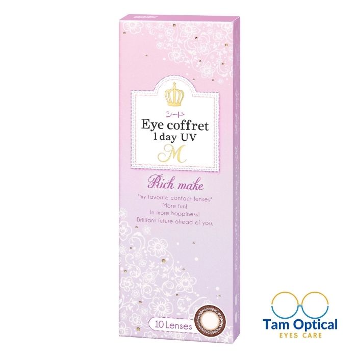 Kính Áp Tròng 1 Ngày Màu SEED EYE COFFRET 1DAY RICH MAKE UV ( combo 8pcs get free 2pcs)