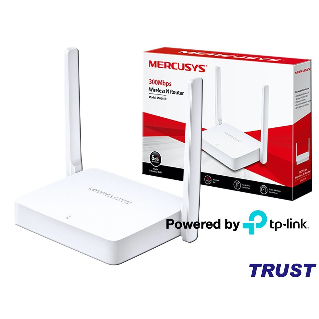 Giá Tốt-Mercusys N 300Mbps Bộ phát WiFi 2 Râu -MW301R- Hàng chính hãng phân phối bởi TP-Link Việt Nam | WebRaoVat - webraovat.net.vn