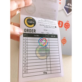 Order dành cho quán cafe/quán ăn in thông tin quán theo yêu cầu