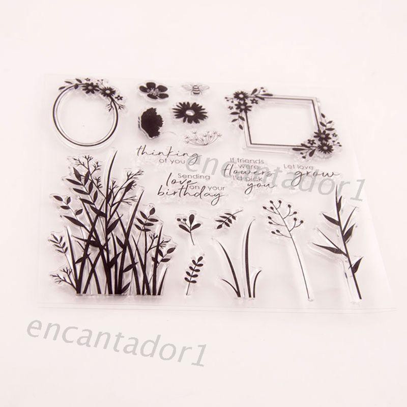 Con Dấu Silicon Trong Suốt Hình Khung Hoa Dùng Trang Trí Scrapbook
