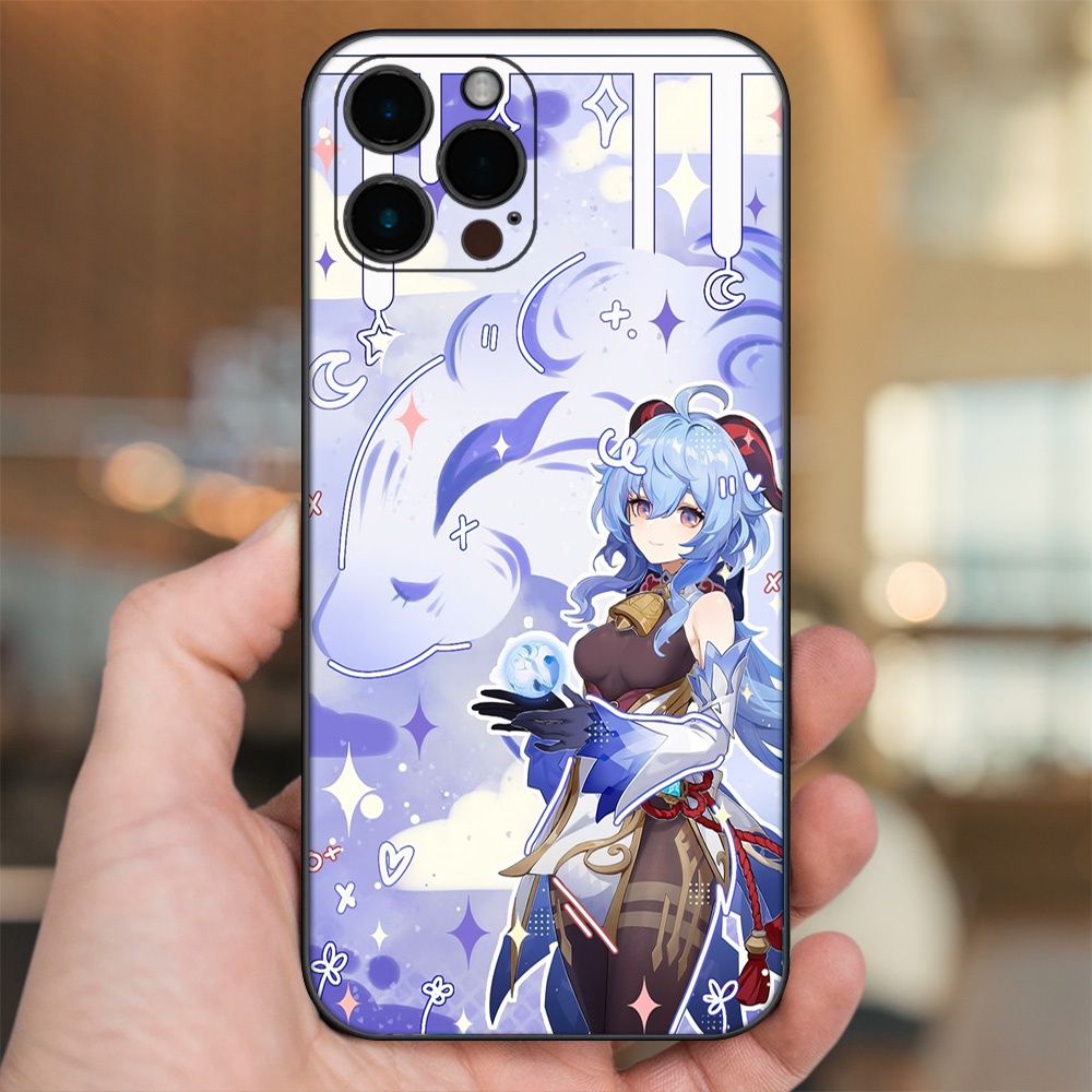 Ốp lưng iPhone 12 Pro Max dẻo đen cạnh vuông in hình Ganyu Genshin Impact