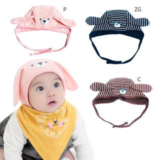 Nón tai thỏ dài cotton có cột dây (Cho bé từ 6-24 tháng)