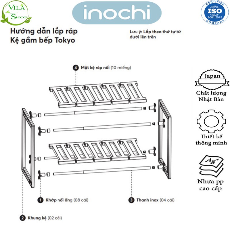 Kệ Gầm Bếp Tokyo, Kệ Đa Năng Inochi, Nhưa Cao Cấp Chắc Chắn Sang Trọng Gọn Gàng Đựng Được Đồ Nặng Dễ Dàng Tháo Lắp