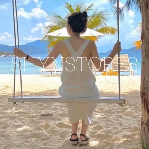 Váy maxi nữ Shynstores - váy maxi 2 dây bản to đan chéo lưng form rộng chất đẹp màu trắng freeship