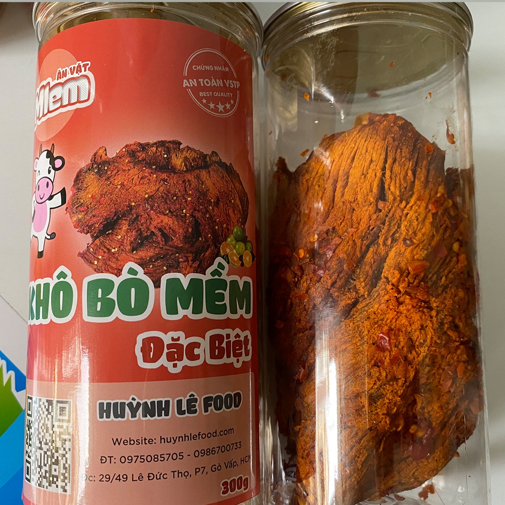 Khô Bò Miếng Mềm Hồng Ngự Loại Đặc Biệt - Mềm Dai, Cay Vừa, Đặc Sản - Hộp 300G - Ăn Vặt MLem | BigBuy360 - bigbuy360.vn