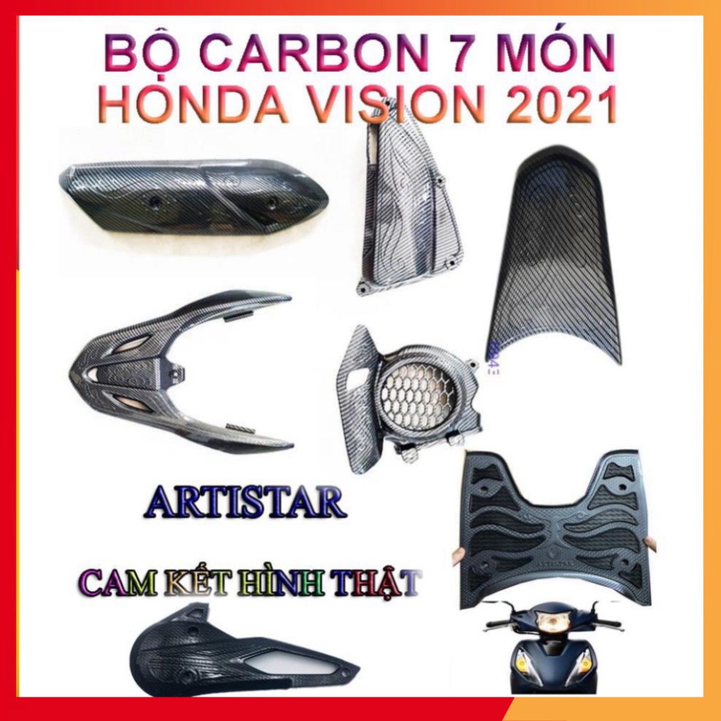 Ốp Carbon Cho Honda Vision 2021 - Vision 2022 Bộ 7 Món (Ảnh sp thật)