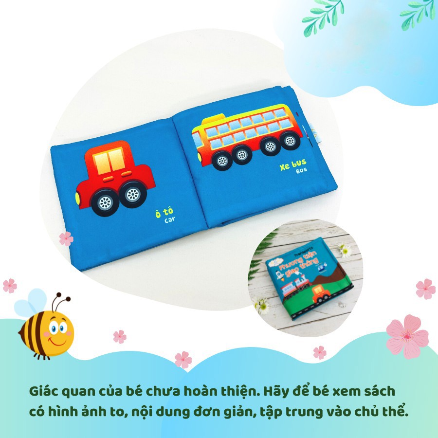 Sách Vải Kích Thích Đa Giác Quan: My very first book, Kích Thước 15x15cm 12 Trang