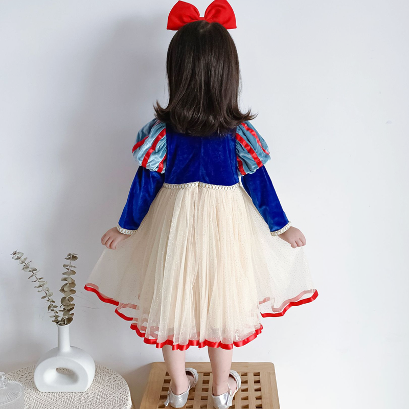 Đầm Hóa Trang Công Chúa Bạch Tuyết Dài Tay Cho Bé Gái 2020