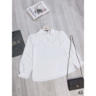 Sơ Mi Lụa Tằm Cổ V Tay Bèo