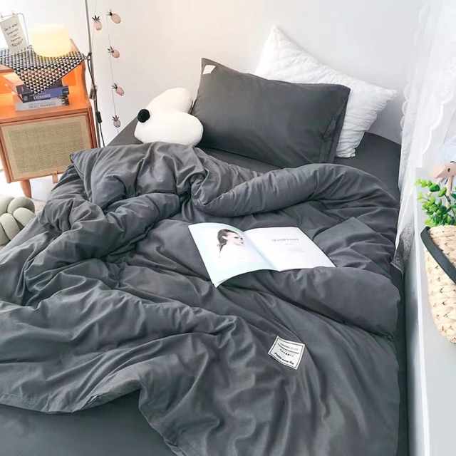 Set Chăn Ga Xám Đen Cotton TC Sang Chảnh Hàng Chuẩn Xuất Nhật (Shinbedding.shop)