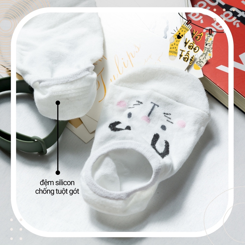 TẤT VỚ NỮ LƯỜI HOẠT HÌNH MÀU TRẮNG