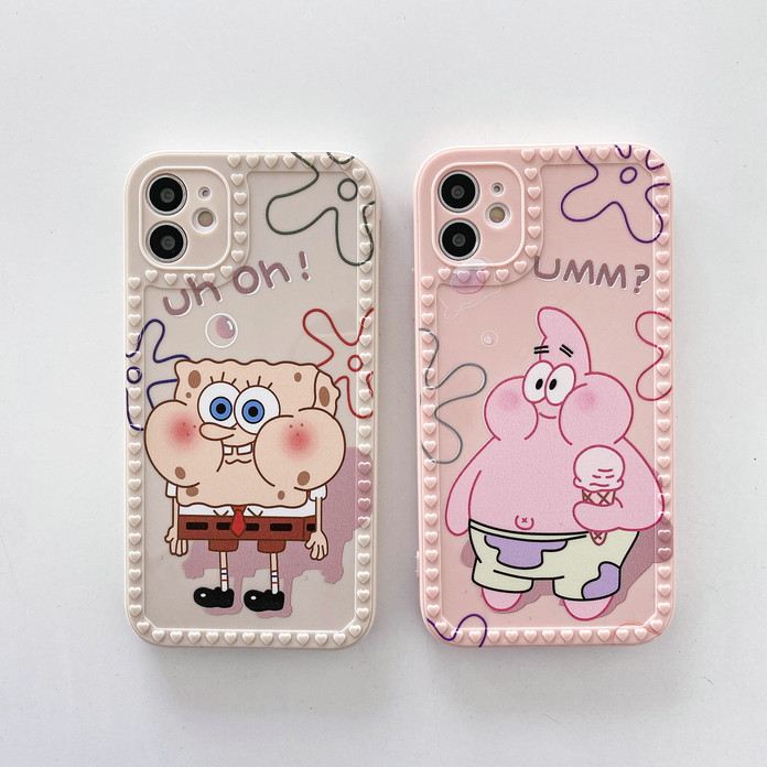 Ốp hình spongebob và patrick dễ thương cho iPhone 12 11 Pro Max X Xs XR 6 6S 7 8 Plus 6P 7P 8P 6+ 6s+ 7+ 8+ SE 2020