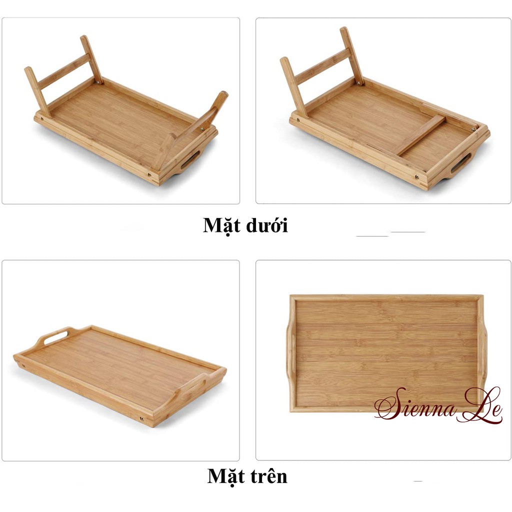Sienna Le Bàn Ăn Mini Chân Gấp Gọn, Khay Đa Năng, Bàn Ăn Sáng Trên Giường, Bàn Ăn Di Động, Tiện Lợi - 50x30x20 cm