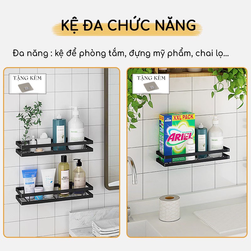 Kệ đựng gia vị nhà bếp dán tường không cần khoan đục bằng thép,kệ để đồ nhà bếp nhà tắm không rỉ đồ gia dụng Tachi Store