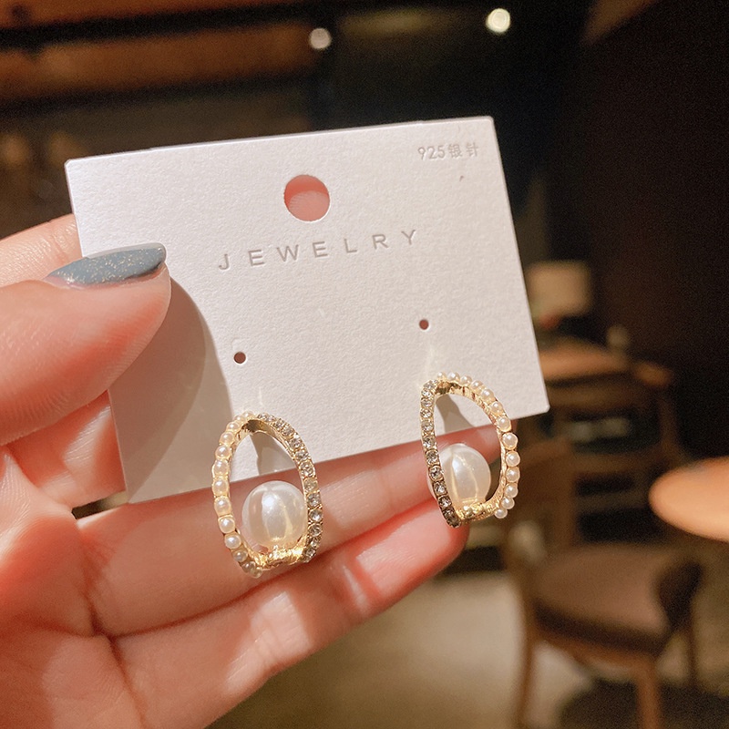 Bông Tai Thời Trang Mùa Hè 2022 Đính Ngọc Trai Phong Cách Pháp Cổ Điển