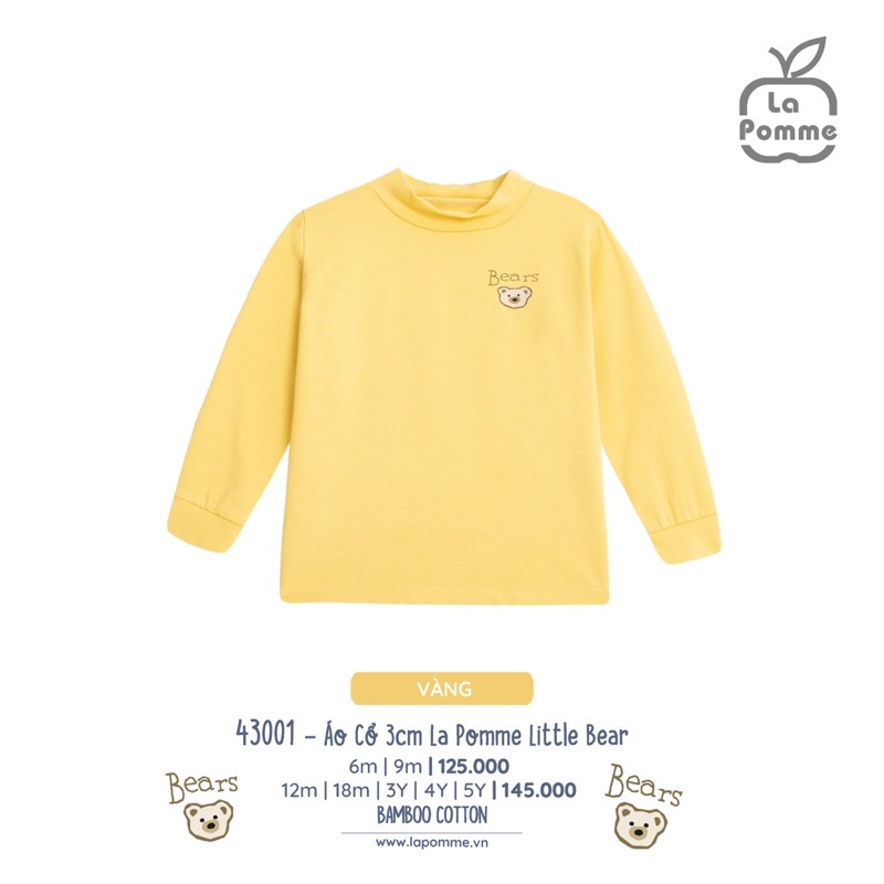 La Pomme Áo giữ nhiệt 3cm little bear 6m-5y AW2022