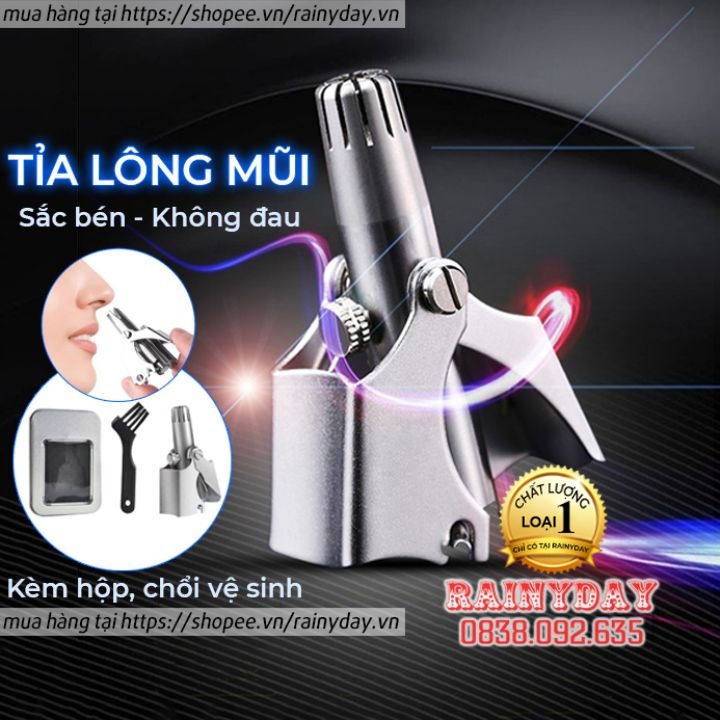 Dụng cụ cắt tỉa lông mũi [ LOẠI XỊN ] máy cắt tỉa lông mũi bằng tay có hộp thép không gỉ