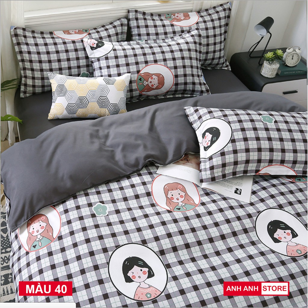 [Hot Sale] Bộ Vỏ Chăn Ga Gối Cotton Poly Hàn 4 món nhập khẩu, hoạ tiết sang trọng - AnhAnhHome | BigBuy360 - bigbuy360.vn