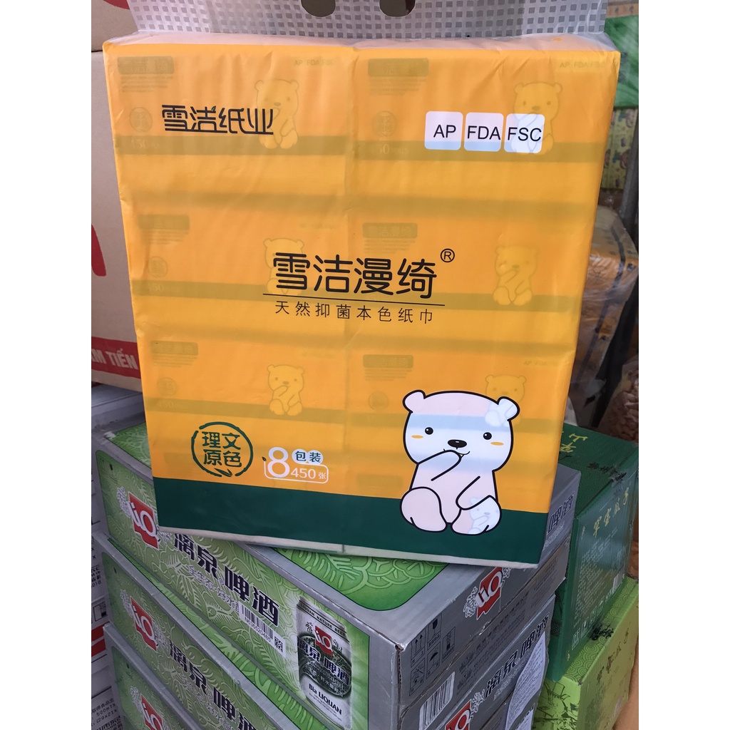 Giấy rút gấu gói vàng nội địa Trung hàng loại 1 giấy không tẩy siêu dai mềm mịn
