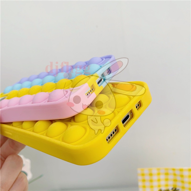 Ốp điện thoại kết hợp đồ chơi POP It FoxMind dành cho Giảm Căng Thẳng Hiệu Quả ​iPhone 12 Mini 11 Pro 7 8 6 6s Plus X XS Max XR SE2 SE 2020