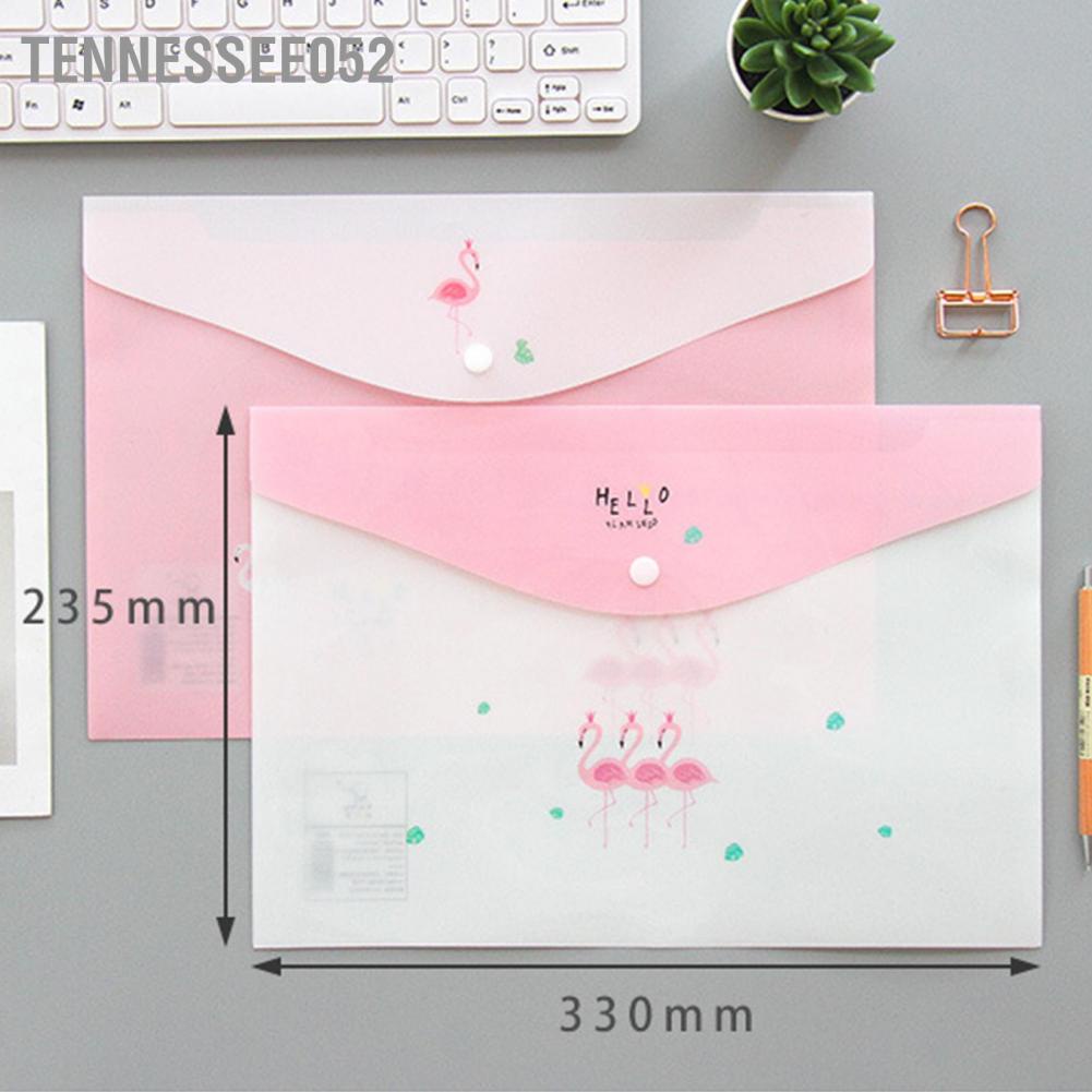 Tennessee052 A4 Document Bag Transparent File Test Paper Storage Waterproof Snap Stationery Folder