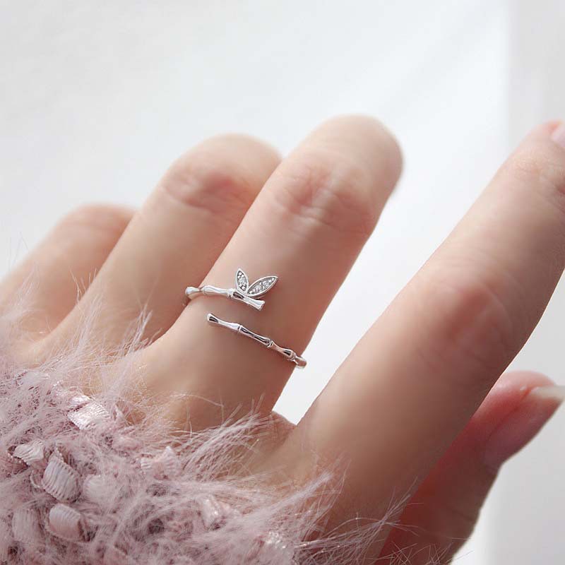 Nhẫn nữ họa tiết lá tre hợp thời trang có thể điều chỉnh ATJ2104P - ANTA Jewelry