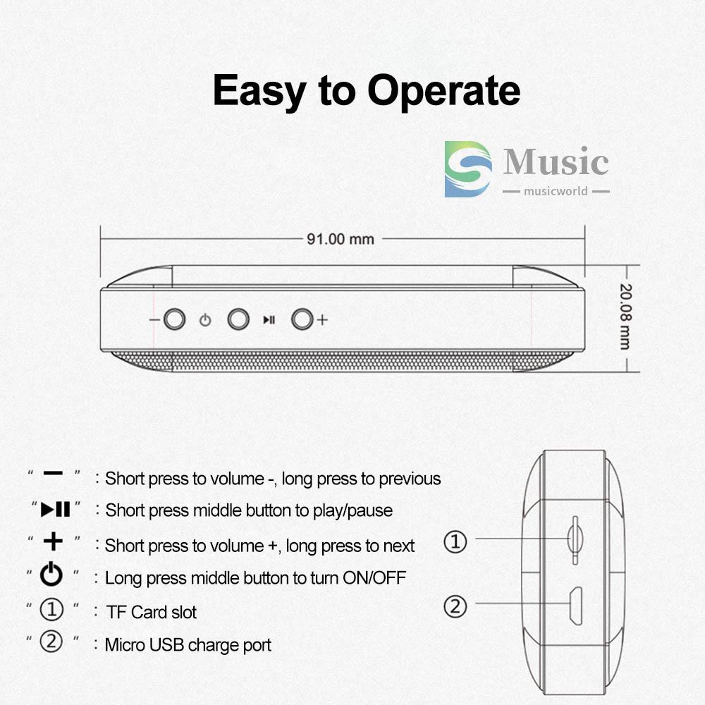 〖MUSIC〗AEC BT209 Portable Wireless musicworld Speaker Mini Style Pocket-sized Music Sound Box with Microphone Support TF Card