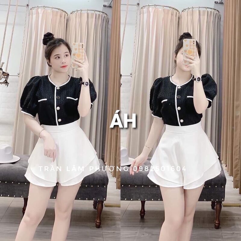 [Mã FAMARAL1 giảm 10K đơn 50K] Áo sơ mi viền xốp nhiều màu sắc | BigBuy360 - bigbuy360.vn