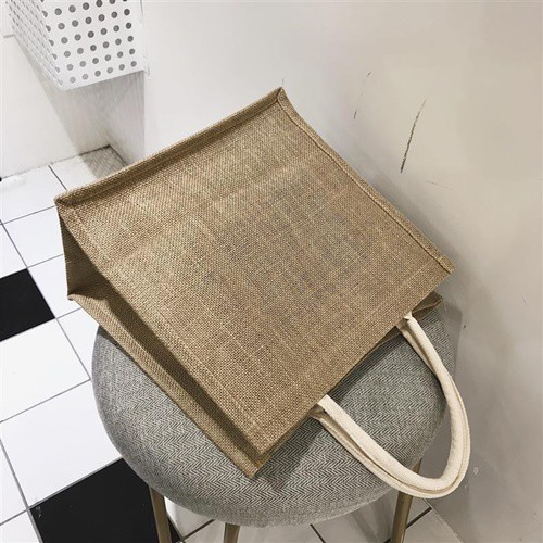 Túi cói 👜 Túi đi biển Merci phong cách vintage túi đựng đồ đi biển du lịch dày dặn có lót và khóa kéo bên trong | BigBuy360 - bigbuy360.vn