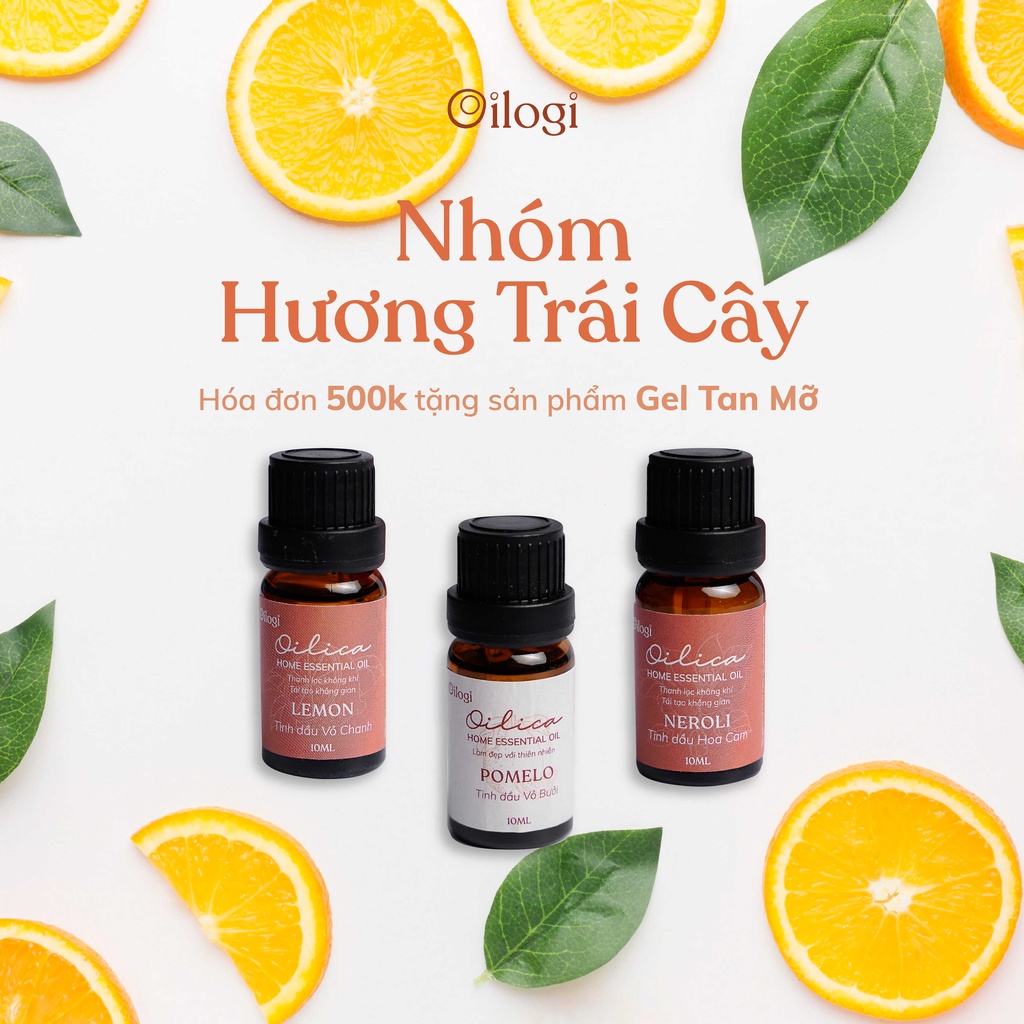 Tinh dầu thiên nhiên nguyên chất Oilogi 10ML | Tự chọn mùi | Có kiểm nghiệm đạt chuẩn