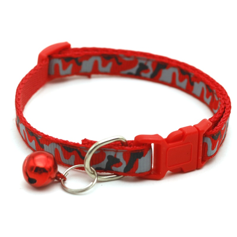 Vòng Đeo Cổ Nylon Họa Tiết Rằn Ri Có Chuông Dùng Cho Thú Cưng/Mèo Cưng JP5
