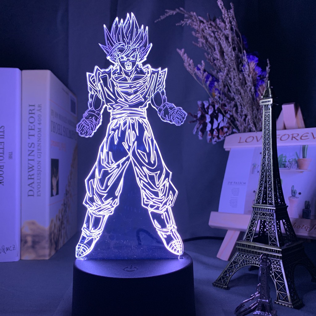 Đèn ngủ 3D Led Dragon Ball Goku Super Saiyan Hình Khí quyển cho Phòng ngủ trẻ em Trang trí nội thất Đèn ngủ Đầu giường 3D Đèn ngủ Quà tặng