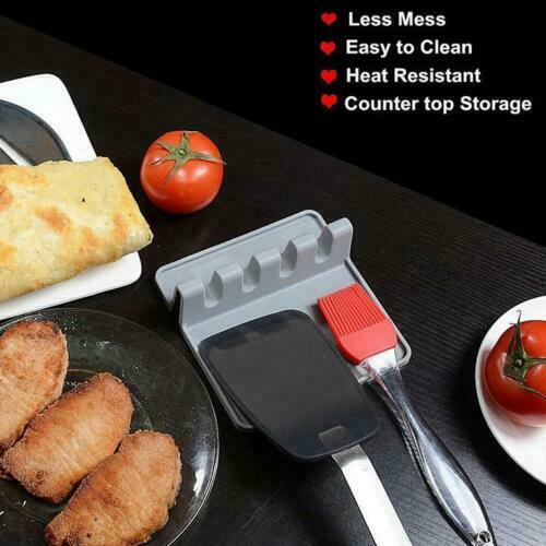Spatula Holder Storage Shelf Spoon Rest Tableware Holder Draining Rack Mat Organizer Heat Resistant Kitchen Cooking Tool