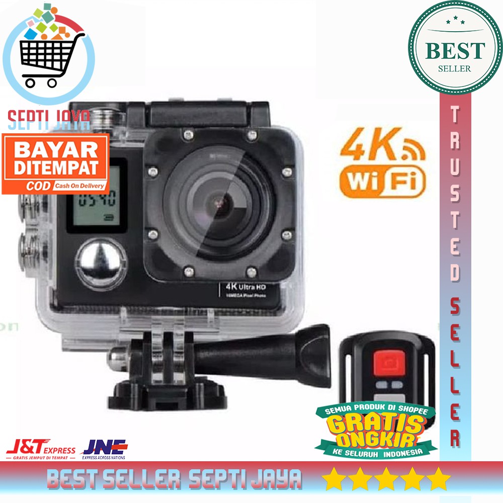 Camera Thể Thao 4k 30fps Wifi 2 Thẻ Nhớ Micro Sd Chống Thấm Nước Lên Đến 64gb