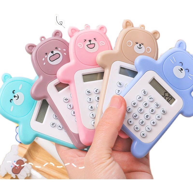 Máy tính cầm tay mini hình gấu hoạt hình cute dễ thương