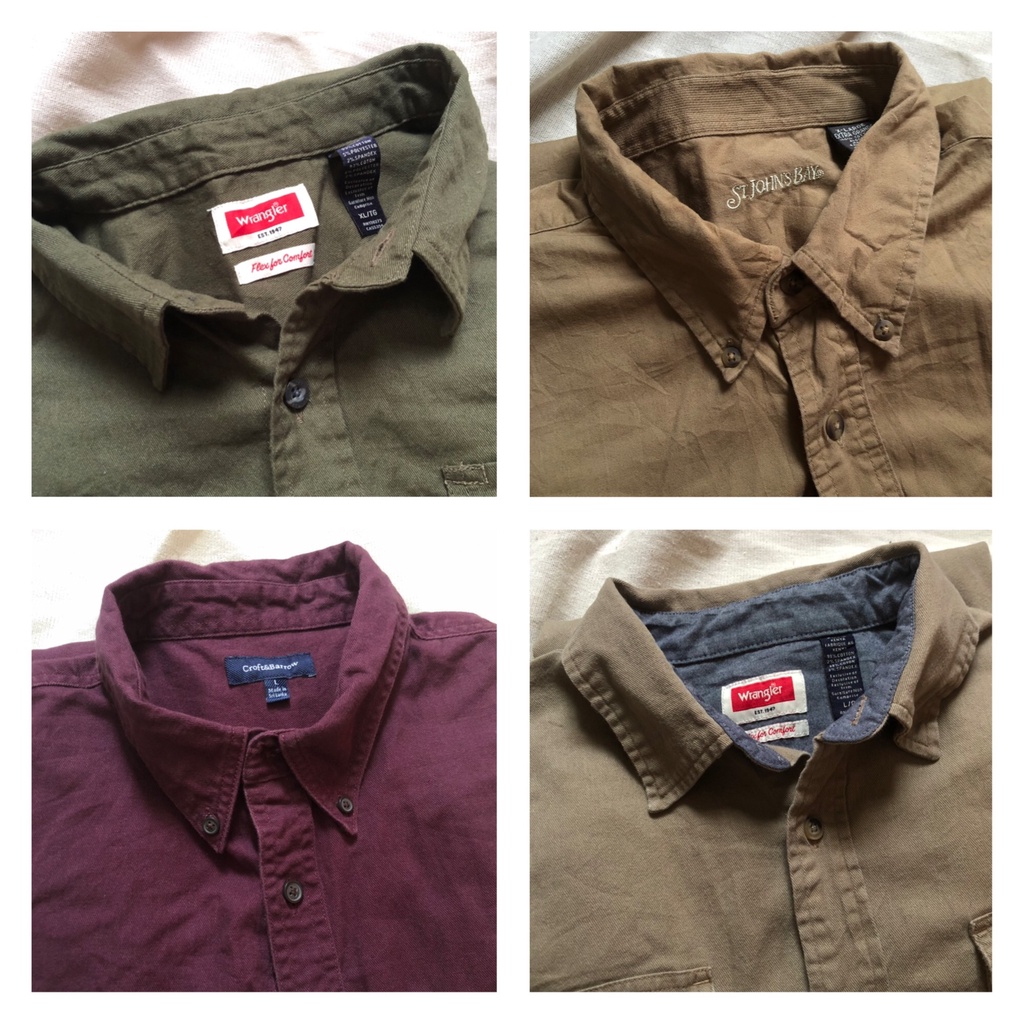 Áo sơ mi kaki cotton - secondhand  -  - vintage, cổ điển