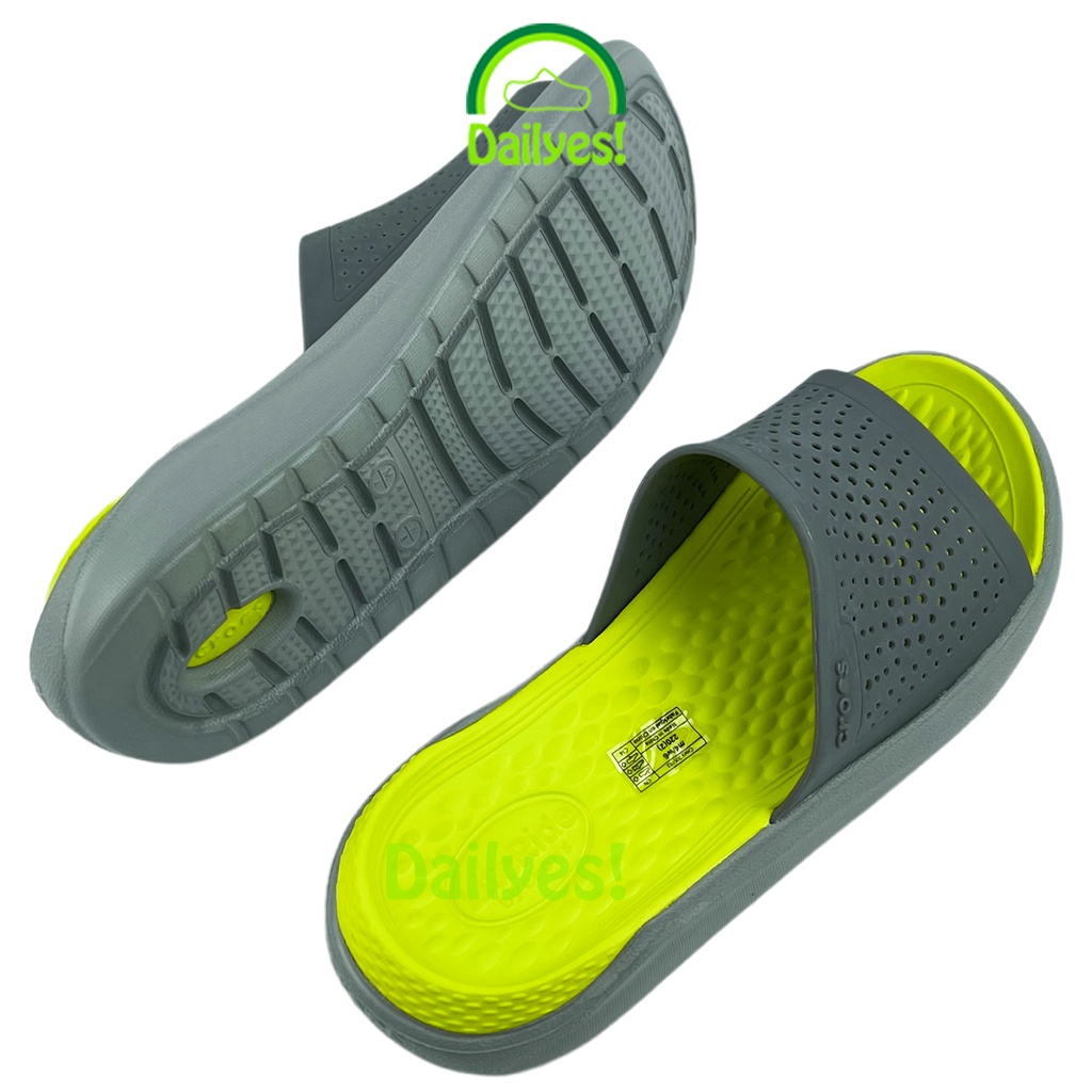 Dép Lê Cross Literide Nam Nữ Màu Xám Vàng siêu êm, hàng xịn, full tag, hỗ trợ đổi trả - Cross Literide Dailyes