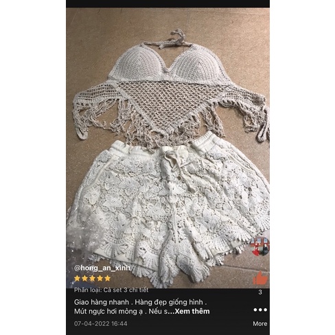 Bikini áo tắm 3mảnh len móc hàng quảng châu loại 1