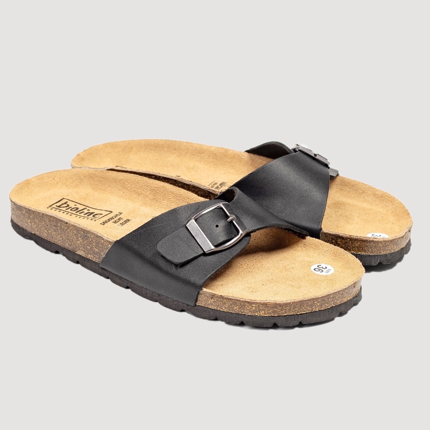 Mã PU08 - Dép công sở Birken Đế Trấu BIOLINE Official Thiết Kế Unisex Quai Cách Điệu Da PU