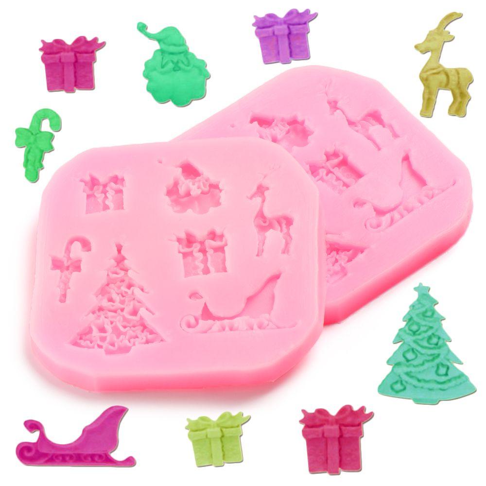 Khuôn Silicone Làm Mặt Dây Chuyền Thủ Công Hình Cây Thông Giáng Sinh Trang Trí Nhà Cửa DIY