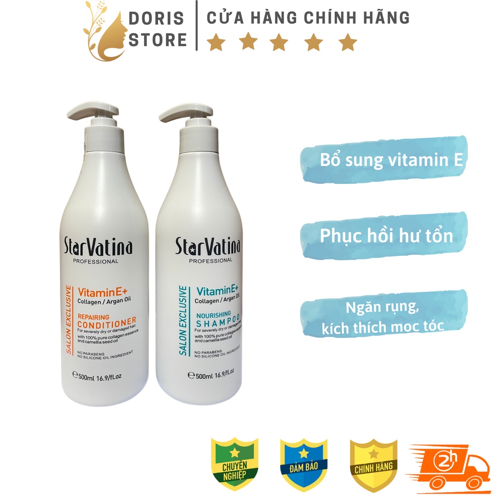 DẦU GỘI XẢ STAR VATINA 500ML DƯỠNG ẨM TÁI SINH PHỤC HỒI TÓC HƯƠNG NƯỚC HOA HÀNG CHÍNH HÃNG