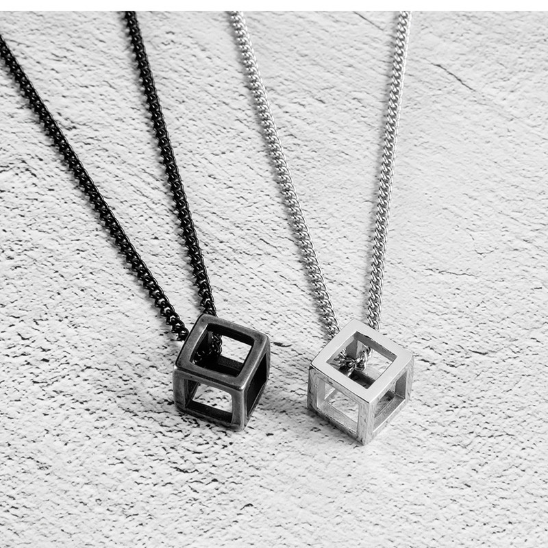 Vòng cổ Thép Titan Mặt Khối Rubik 3D Thời Trang Cho Nam Nữ