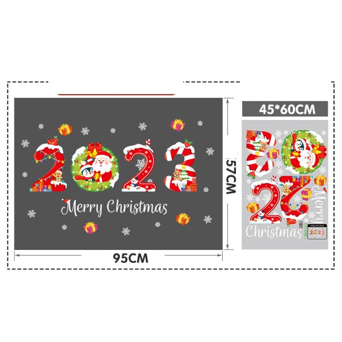 Decal trang trí Noel - 2023 cùng ông già Noel