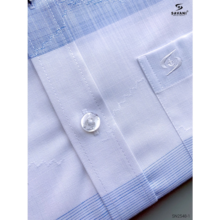 Áo sơ mi nam ngắn tay SAVANI Bambo vải sợi tre chống nhăn, thấm hút, kháng khuẩn tốt - SN2548