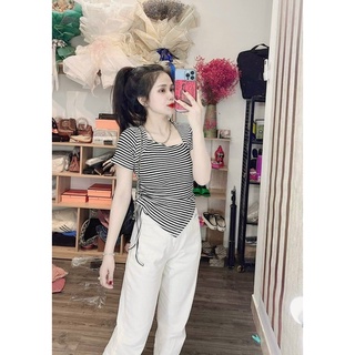 áo thun boby sọc tay ngắn rút eo