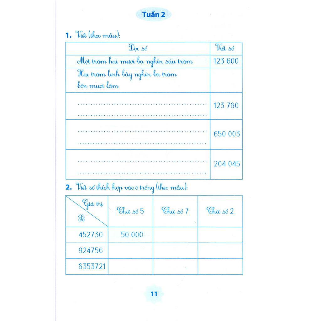 Sách Vở Bài Tập Môn Toán Học Kì 1 (Lớp 4)