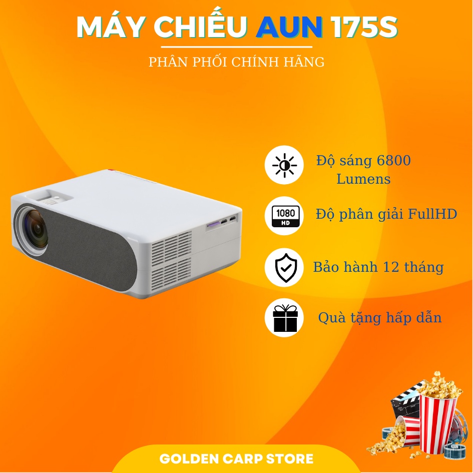 Máy Chiếu AUN F175s - Độ Phân Giả Fullhd 1080 - Siêu Sáng - Bảo Hành 12 Tháng