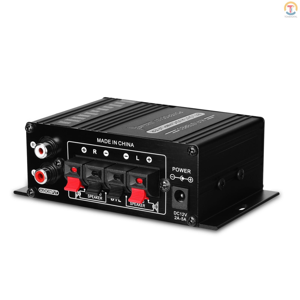 AK270 Mini Audio 2-Channel Stereo Power Amplifier Portable Sound Amplifier AUX Input Speaker Amp for Car and Home